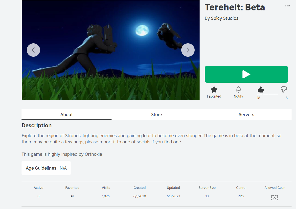 Terehelt Game Interface