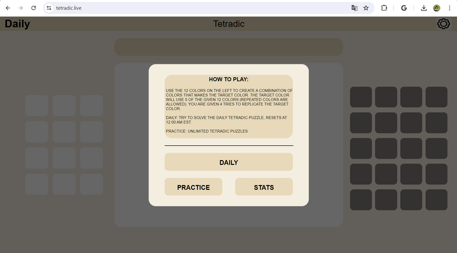 Tetradic Game Interface